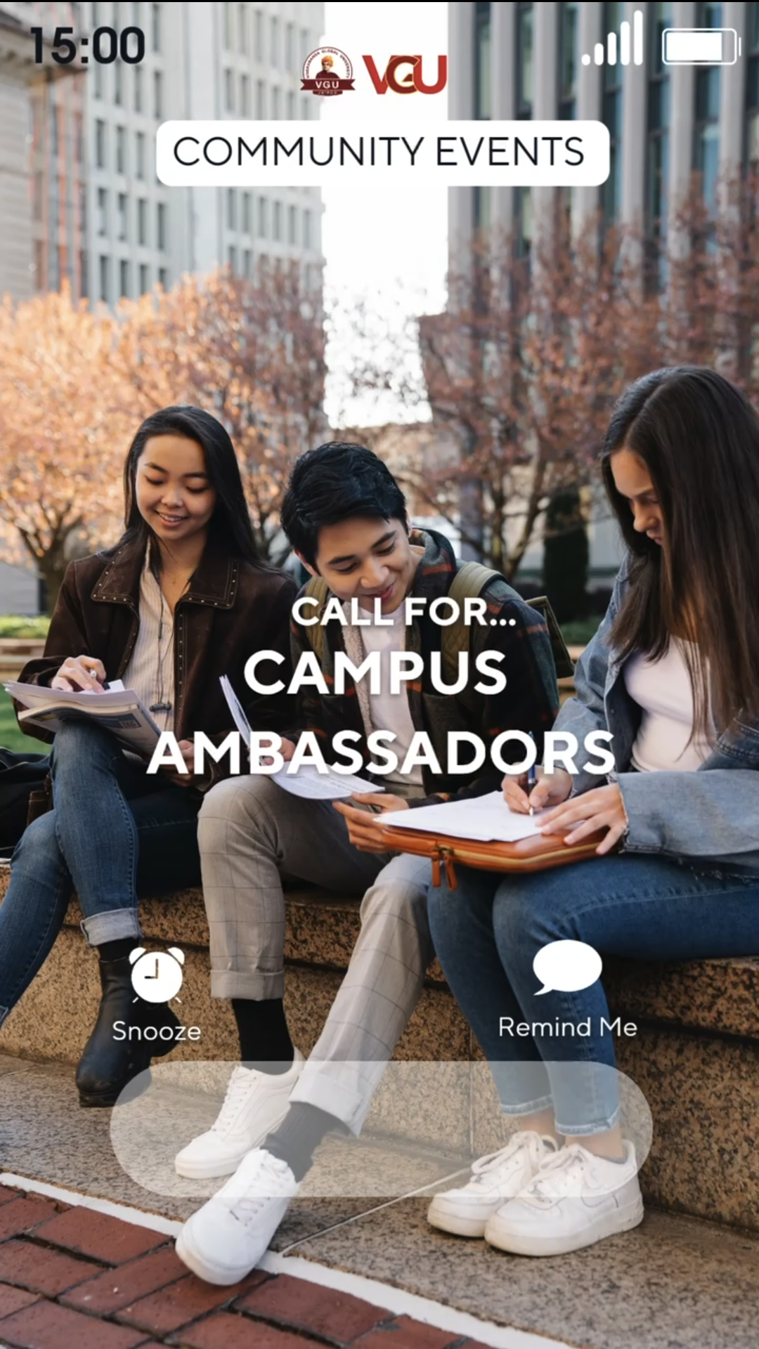 Poster for Call for Campus Ambassador of VGU